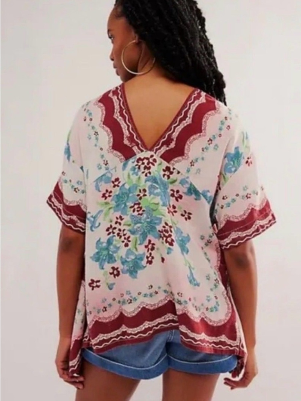 NWT Free People Washed In Flowers Top in Ivory Combo Size XS - Picture 2 of 4